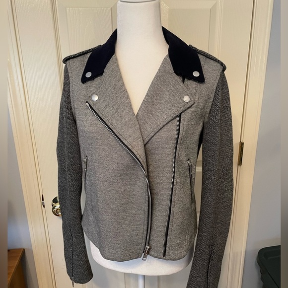 Theory Akashi K Moto Wool, Cotton and Cashmere Moto Jacket Large - Picture 3 of 15